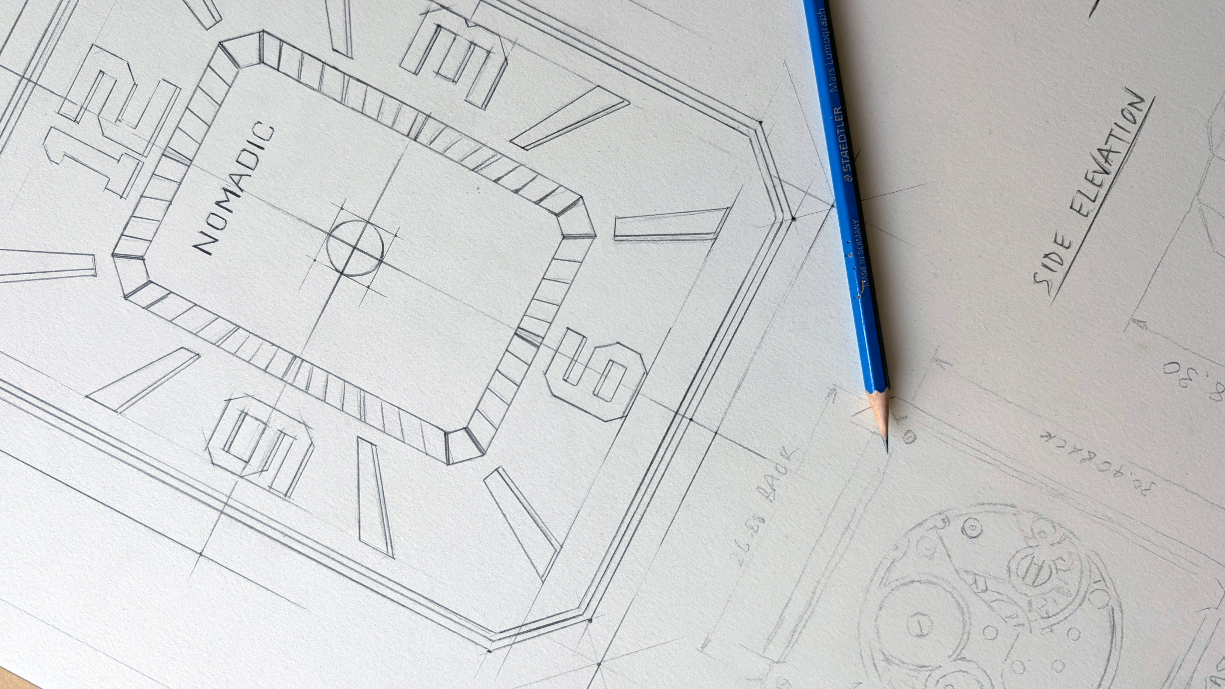 Dial Sketch and Pencil